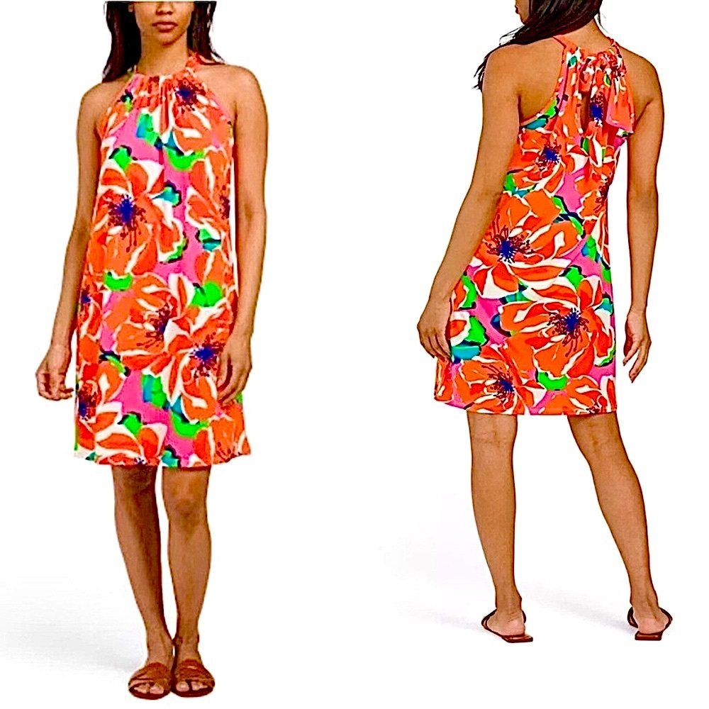 NEW Trina Turk JuJu Botanical Medley floral halter dress